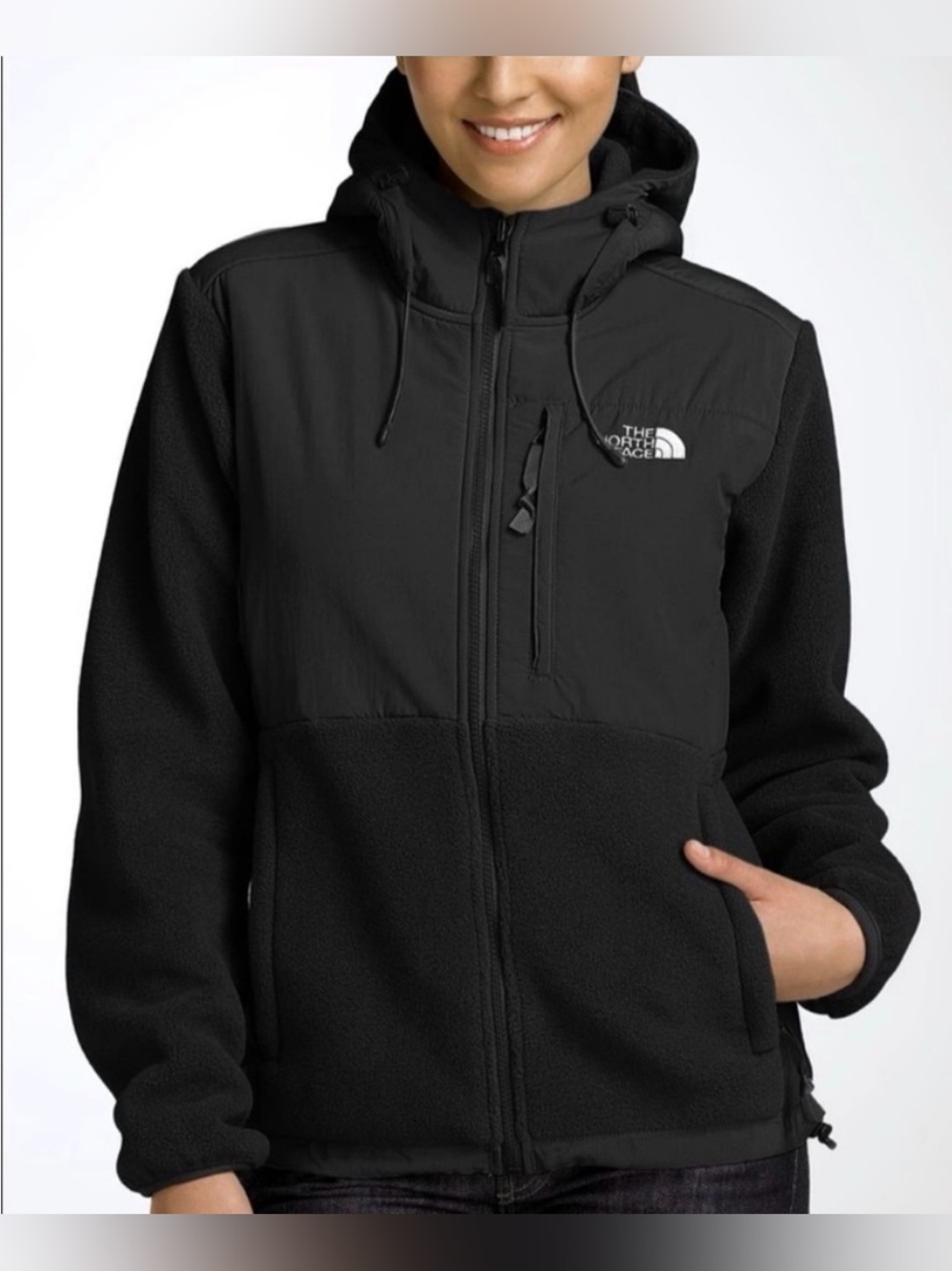 The North Face Women’s Denali Black Fleece Jacket with Hood - size large